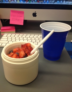 Yes I am drinking out of a Solo cup, at least I can pretend I'm having a party at my desk...
